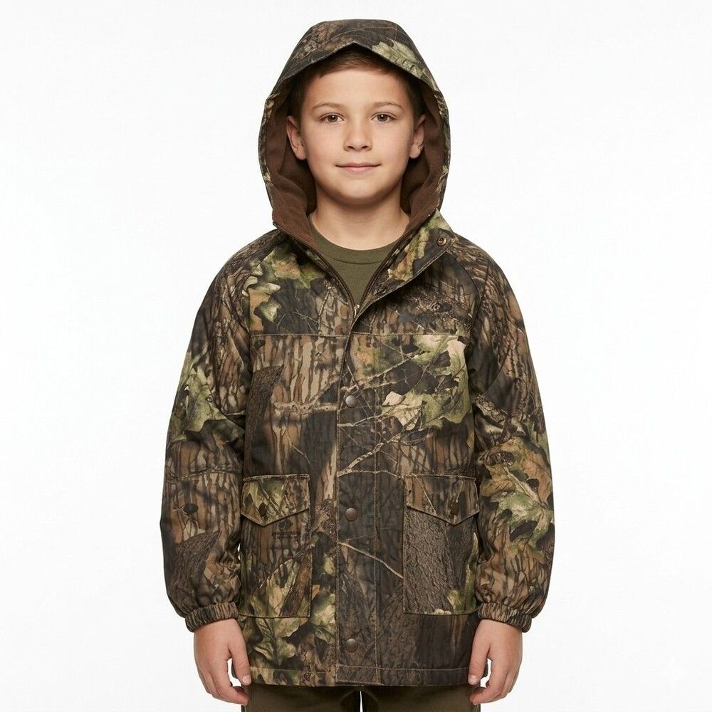 Columbia Sportswear Camo Rain Coat Jacket Boys Youth Medium Mossy Oak Camouflage